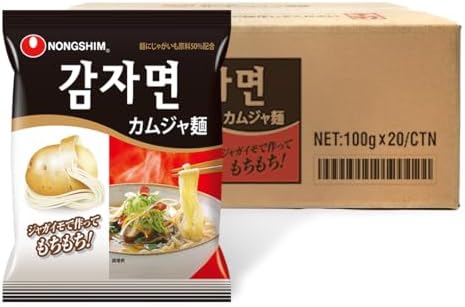（09:00時点） Nongshim 農心 公式 カムジャ麺 ジャガイモ麺（袋）20個 セット 韓国ラーメン もちもち ジャガイモ 袋麺