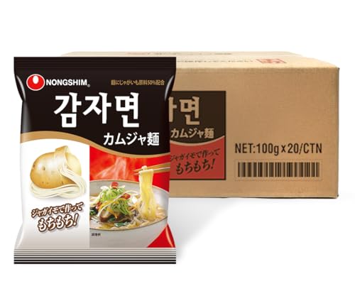 Nongshim 農心 公式 カムジャ麺 ジャガイモ麺（袋）20個 セット 韓国ラーメン もちもち ジャガイモ 袋麺