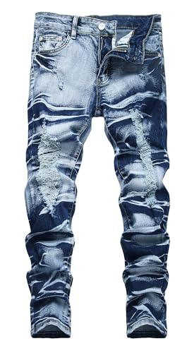 SEAUR Boys' Ripped Skinny Jeans Stretch Denim Pants for Casual School Wear Size 7-16