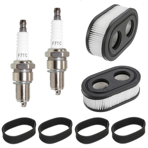 HUAREW 593260 Air Filter with Pre Filter and Spark Plug Fits for Briggs and Stratton 500EX 550EX 575EX 625EX 725EXI Engines, Lawn Mower Air Filter for 4247 5432k 09P00 09P702 Series Engine (2Pcs)
