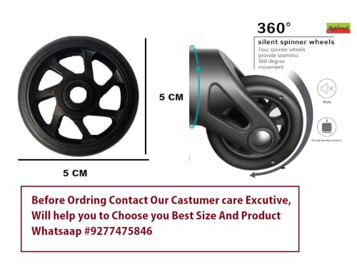 Image of Luggage Wheel,Handle,Lock Only for Replacement and Repair for VIP, Safari, Skybag, Amrican Tourister Suitcases Luggage Part ((5 CM WHEEL) 4 PCS)