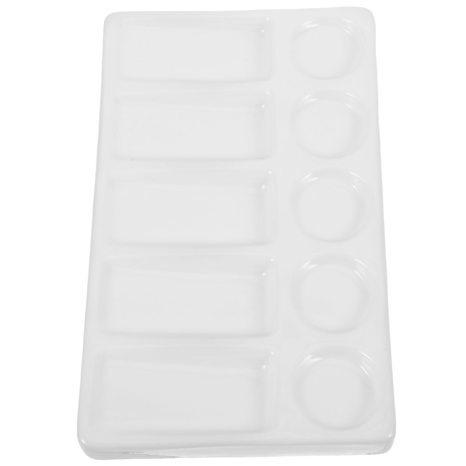 Palette Rectangulaire Blanche à 10 Puits pour Artistes et Peintres