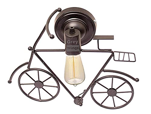 Image of GreyWings Vintage Cycle Shaped Wall Light for Home Decor, Antique Wall Lamp, Decorative Industrial Style, (Bulb Not Included) Small Pack of 1
