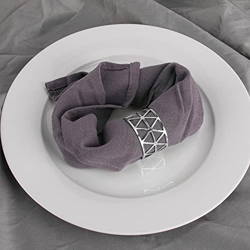 12Pcs – Napkin Rings, Sliver Napkin Rings Set Of 12, Holiday Napkin Holders For Dining, Anniversary, Birthday, Christmas, Easter, Fall, Halloween, Thanksgiving, Party Of Table Setting (Sliver) #TOP4