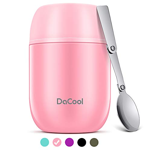 Insulated Lunch Container DaCool Hot Food Jar 16 oz Stainless Steel Vacuum Bento