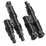 Hurifeng Photovoltaik-Stecker MC4 Verteiler - T-Typ 3-Wege, 4-Wege, 5-Wege Solarstecker - IP67 wasserdicht, Hochspannung 1500V, schnelle Installation für Solarpaneele (1Y2)