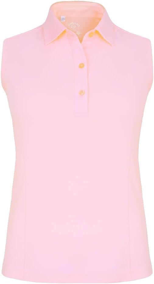 Monterey Club Women's Solid Tailored Collar Sleeveless Polo Shirt #2672