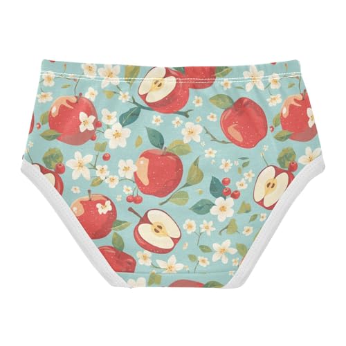 Wusikd Apples Slices Girls' Underwear Cotton Small Flowers Girls Briefs Soft Toddler Underwear 2T2
