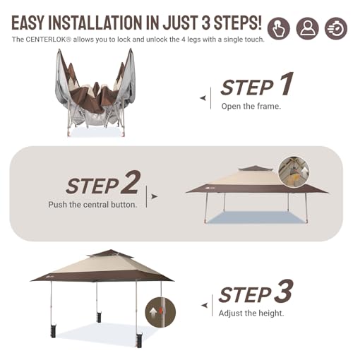 CROWN SHADES 13x13 Pop Up Canopy, Outdoor Foldable Tent, Beige by CROWN SHADES - Image 4