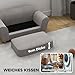 PawHut Hundesofa für kleine Hunde, Hundebett mit abnehmbarem und waschbarem Kissen, Haustiersofa mit Nietendekoration, 10 kg, Grau