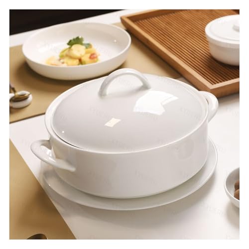 Sopera de cerámica apta para microondas cuenco de porcelana con tapa térmica 8
