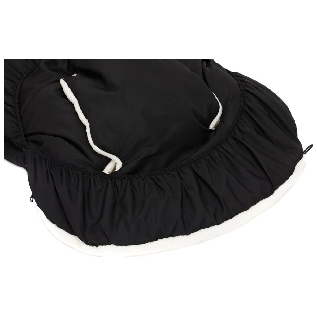 Fillikid Fußsack Sella für Babyschale und Babywanne aus weichem Fleece – Winter-Fußsack für Babys (geeignet für 3- und 5-Punkt-Gurt) – Schwarz (Product)
