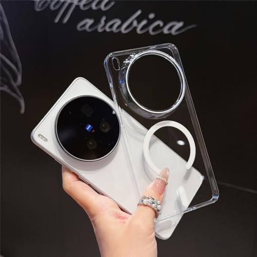 Image of Protective Case for Vivo X300 Ultra 5G Crystal Clear Shockproof PC+ TPU Magnetic Case. (Orange)