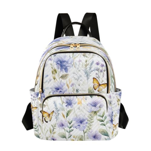 Mini sac à dos matelassé papillon et fleur pour femme 29x15.5x36cm
