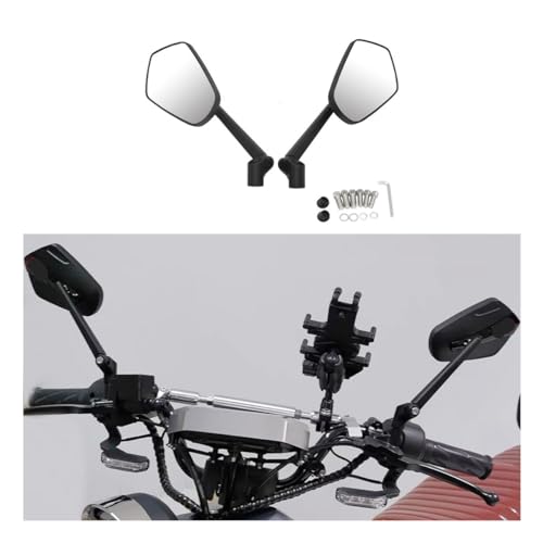 Espejos retrovisores de manillar para moto MT07 y MT09 accesorio de aluminio negro 2