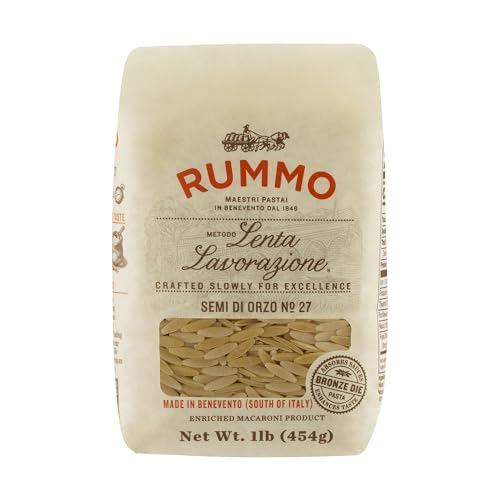 Rummo Semi Di Orzo Pasta N.27 - Orzo Pasta Noodles, Dry Pasta, Durum Wheat Orzo, Small Pasta, Imported from Italy - 16 Ounce (Pack of 1)