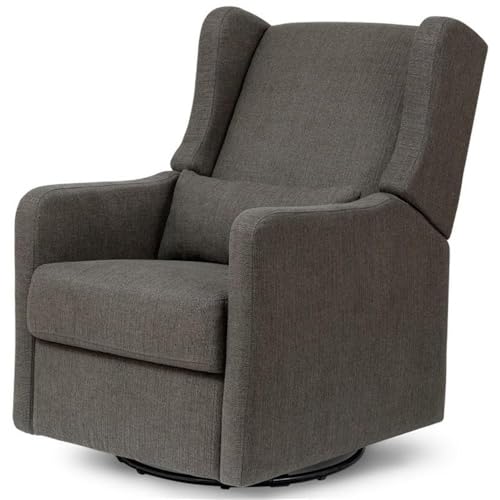 DaVinci Carters Arlo Glider Recliner Nursery Chair - Water & Stain Resistant Glider Rocking Chair for Nursery - GREENGUARD Gold, FSC & Certi-PUR US Certified - Cozy Swivel Rocker Recliner - Charcoal