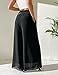 zsangbee Women's Wide Leg Palazzo Pants Chiffon Flowy Loose Party Wedding Dressy Casual Trousers Black