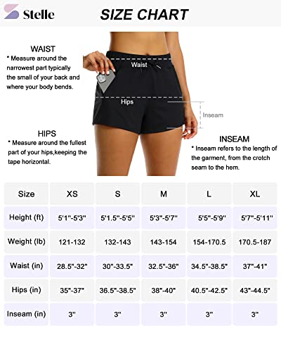 Stelle Short feminino para caminhada, treino, academia, corrida, lounge, short com bolso lateral, 7,