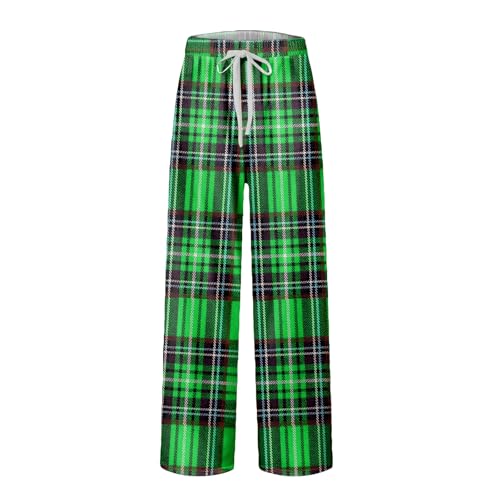 Mens Plaid Pajama Pants Lounge Big and Tall Bottoms Fall Casual Pajama Pants Men Soft