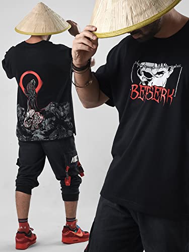 Image of ComicSense.xyz Berserk Anime Oversized T Shirts for Men, Curse Printed 180 GSM Half Sleeve Round Neck T-Shirt