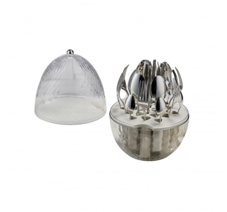 BRANDANI Ovetto girevole portaposate con set posate 24 pz