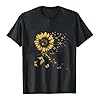 Xbemkste Women t Shirts Sunflower Vintage Flower Graphic Tees Shirts Inspirational Casual Tops Black Blouses (Black, XL) #4