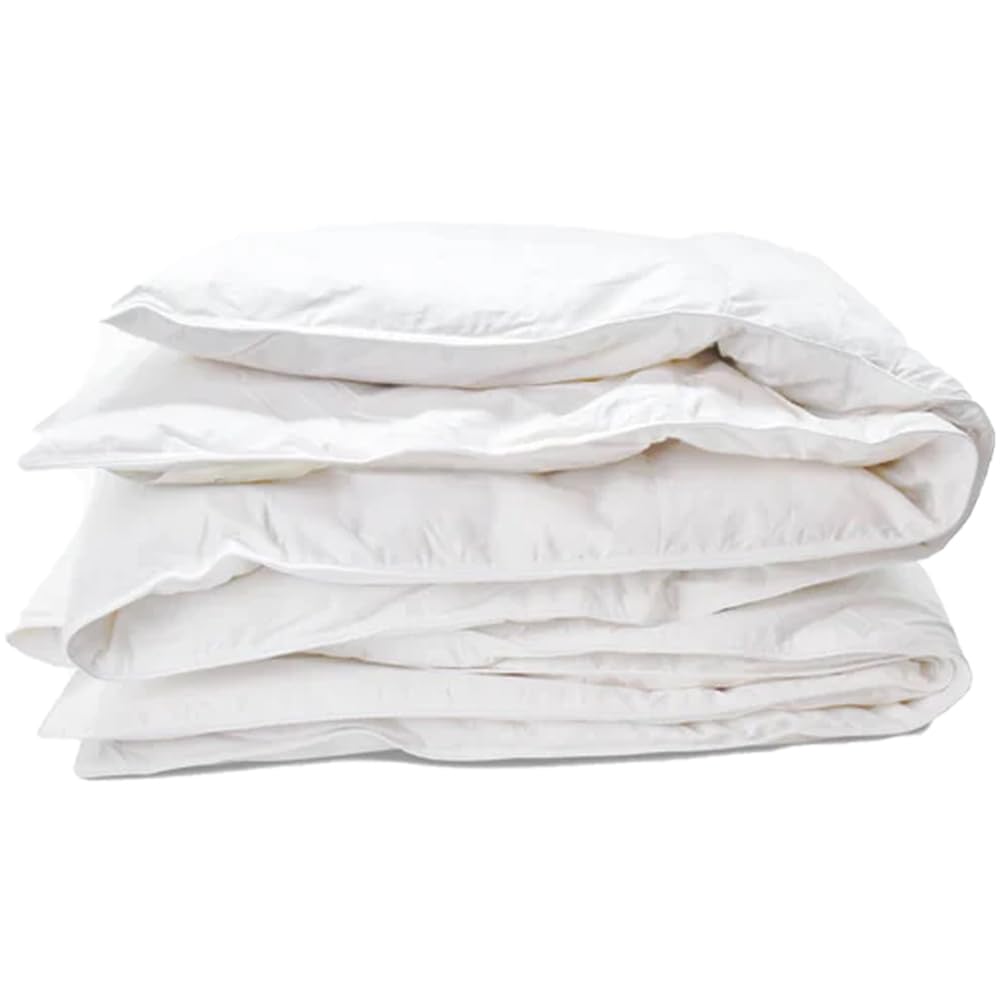 Lancashire Bedding 13.5 Tog Goose Feather & Down Winter Duvet Quilt - Double Bed Size - 85% Feather, 15% Down, 250 TC, Cotton Cambric Cover, Cassette Construction, Anti-Allergenic