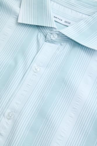 Image of SNITCH Men Casual Shirt | Regular Fit Full Sleeve Point Collar Striped Design | Premium Cotton Blend & Breathable Fabric for Office, Casual & Everyday Wear