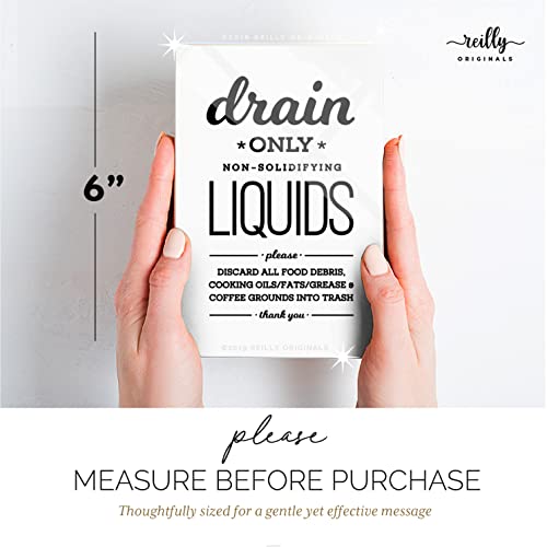 Reilly Originals 4x6 Inch Drain Only Non-Solidifying Liquids Designer Sign ~ Ready to Stick, Lean or Frame - Thumbnail 3