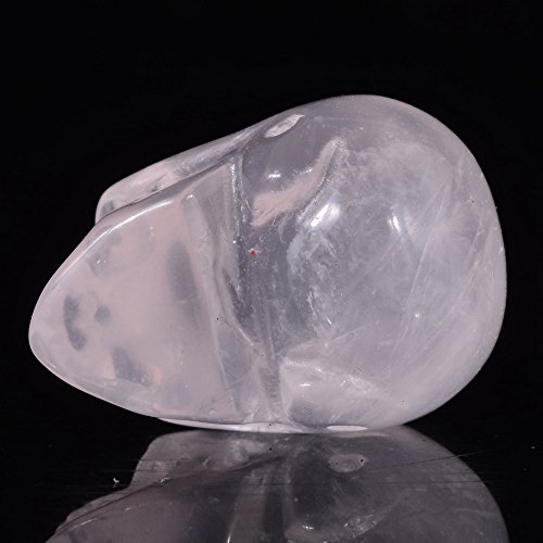 Mineralbiz 0.8"-1" Length Mini (Very Small) Natural Light Pink Rose Quartz Crystal Carved Human Skull Head Gemstone Carving Crystal Skull Sculpture #TOP6