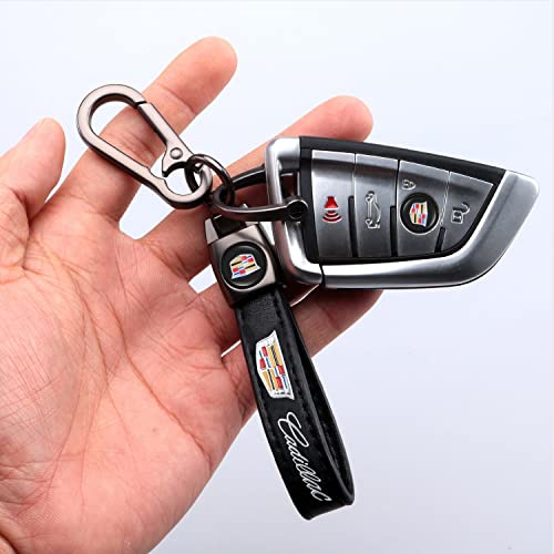 Wei-Secret For Cadillac Keychain, Leather Key Rings For Cadillac Ats Cts Ext Srx Xts Xlr Sedan Elr, Car Keychains For Men And Women, Auto Accessories, Family Gifts, Black #TOP5