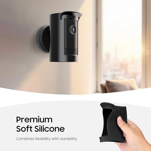 Fintie Siliconen hoes voor de Ring Outdoor Cam Plus, zachte, weerbestendige siliconen beschermhoes voor de Ring Outdoor Cam Plus, zwart - Afbeelding 6