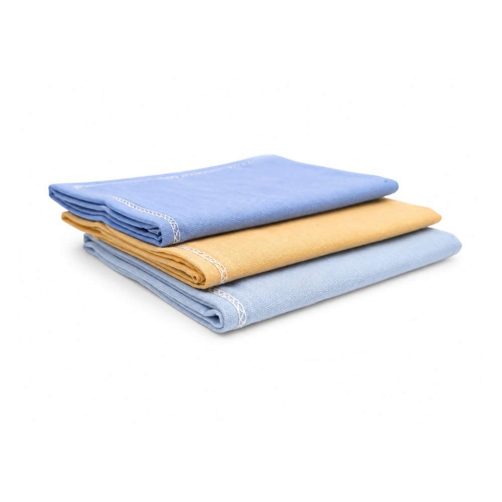 Premium 100% Cotton Handkerchief for Men (Pack of 3) | Soft Absorbent Reusable Hanky | Washable Big Size Rumal | Breathable Everyday Formal Office Pocket Hand Kerchief for Men & Boys-picture-53
