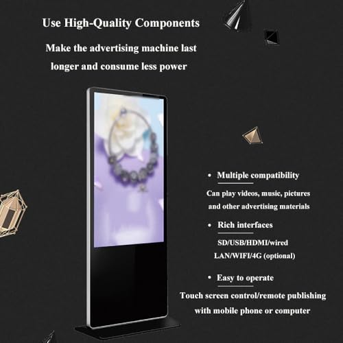 32 Inch Digital Signage Kiosk,Vertical Floor Standing Touch Screen Advertising Machine,1920 * 1080px Automatic Media Commercial Interactive Advertising Display Screen,49inches