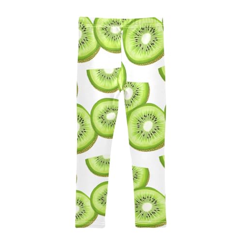 Kiwi Fruit Slice Girls Leggings,Workout Leggings for Girls Toddler Athletic Legging Size for 3-10T2