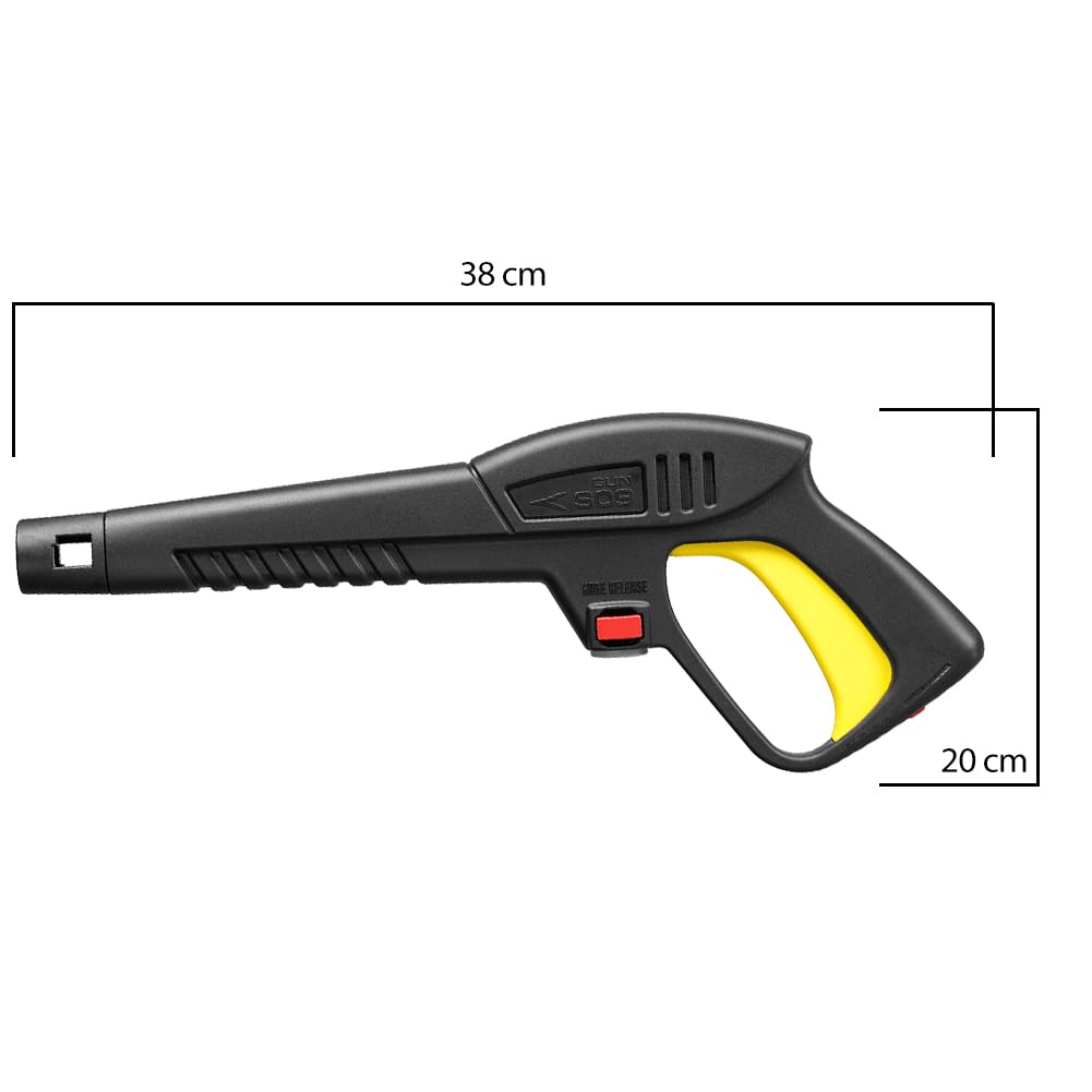 BAKAJI Pistolet à pulvérisation d'eau haute pression 160 bar pour nettoyeurs haute pression avec manille, compatible avec nettoyeur haute pression Lavor, Oleo Mac, Max (Pistole à pulvérisation d'eau)