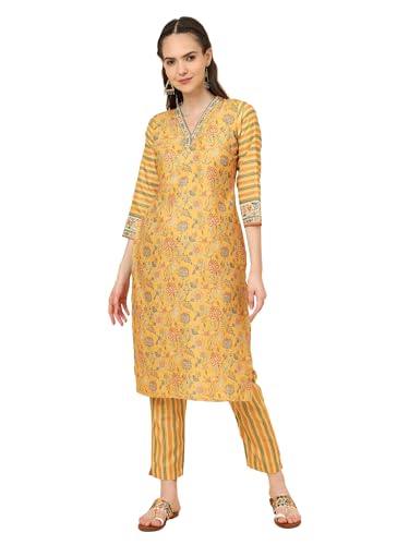 Image of Sugathari Women's Kurta Set for Women | Women Kurta | Women Kurta Sets Kurtis | Women Kurta Pant Set | Women Kurta Pant Set Women Kurti Set with Pant | Women Kurti Set with Pant Cotton (KP 96)