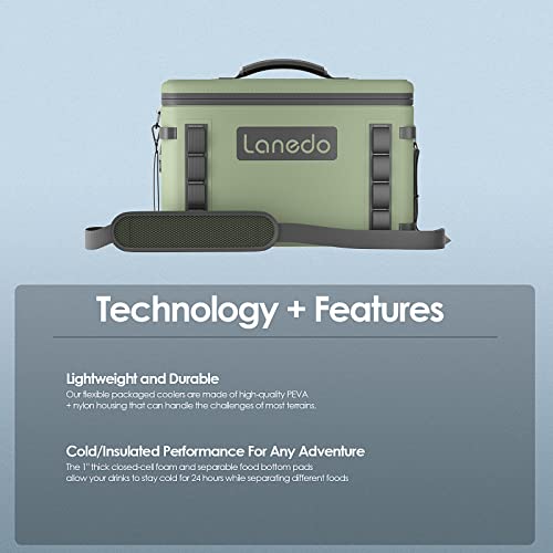Lanedo Soft Cooler 36 Can, Insulated Bag Portable Ice Chest Box For Lunch, Beach, Drink, Beverage, Travel, Camping, Picnic, Car, Trips, Floating Cooler Leak-Proof (Single Layer) #TOP4