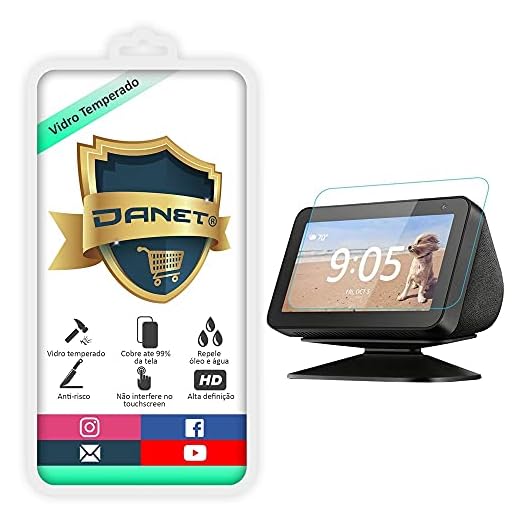 Película De Vidro Temperado 9H Para Alexa Echo Show 5 - Proteção Blindada Anti Impacto - Danet
