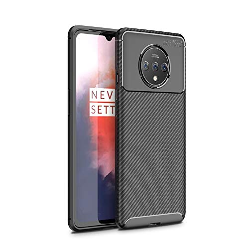 Cruzerlite Coque OnePlus 7T, Carbon Fiber Texture Design Cover Anti-Scratch Shock Absorption Case for OnePlus 7T (Carbon Black) Cover