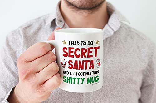 Funny Secret Santa Gifts - All I Got Was This Sh*tty Mug - Sarcastic Gift for Work Colleagues Under 10 pounds, Rude Xmas Gift Ideas, Novelty Christmas Mug for Friends, 11oz Ceramic Dishwasher Safe Mug