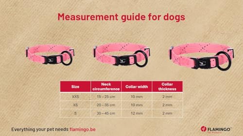 Hundehalsband – Puppy Dolly Rosa XXS 15–25cm – verstellbar – reflektierend – Nylon – für Welpen – Flamingo
