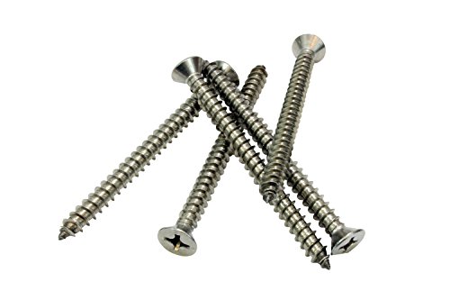 #14 X 3'' Stainless Flat Head Phillips Wood Screw, (25 Pc), 18-8 (304) Stainless Steel Screws By Bolt Dropper #TOP4