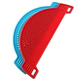 AXLIZER 2PCS Plastic Drainer Filter Half Moon Shape Food Filter Strainers Pot Sieve Draining Household Creative Noodle Filter