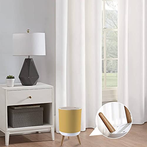 Lgcznwdfhtz Small Trash Can With Lid For Bathroom Kitchen Office Diaper Plain Dijon Mustard Solid Color Bedroom Garbage Trash Bin Dog Proof Waste Basket Cute Decorative #TOP3