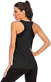 Nekosi Laufshirt Für Damen Atmungsaktives Netz Rücken Sportshirt Mädchen Yoga Training Jogging Sport Tops Schwarz Klein