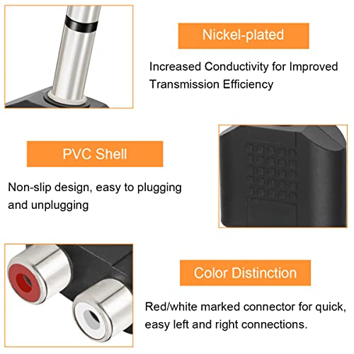 Adaptador divisor 6.35mm a RCA, 10 unidades miniatura 5