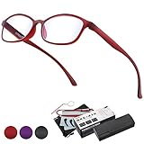 GOKEI メガネ型ルーぺ 拡大鏡 ルーペ 【1.8倍 ブルーライトカット機能 7点セット】 拡大 眼鏡 メガネ ルーペメガネ 眼鏡型ルーペ 拡大ルーペ ルーペ型眼鏡 メガネ型ループ 大きく見える 読書用 細かい作業 レッド