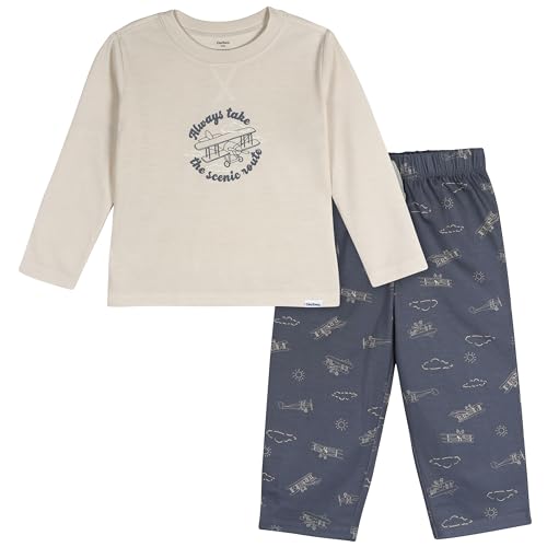 Gerber Baby Boys' 2-Piece Pajama Set (Flame Resistant Long-Sleeve Top + Bottom)
